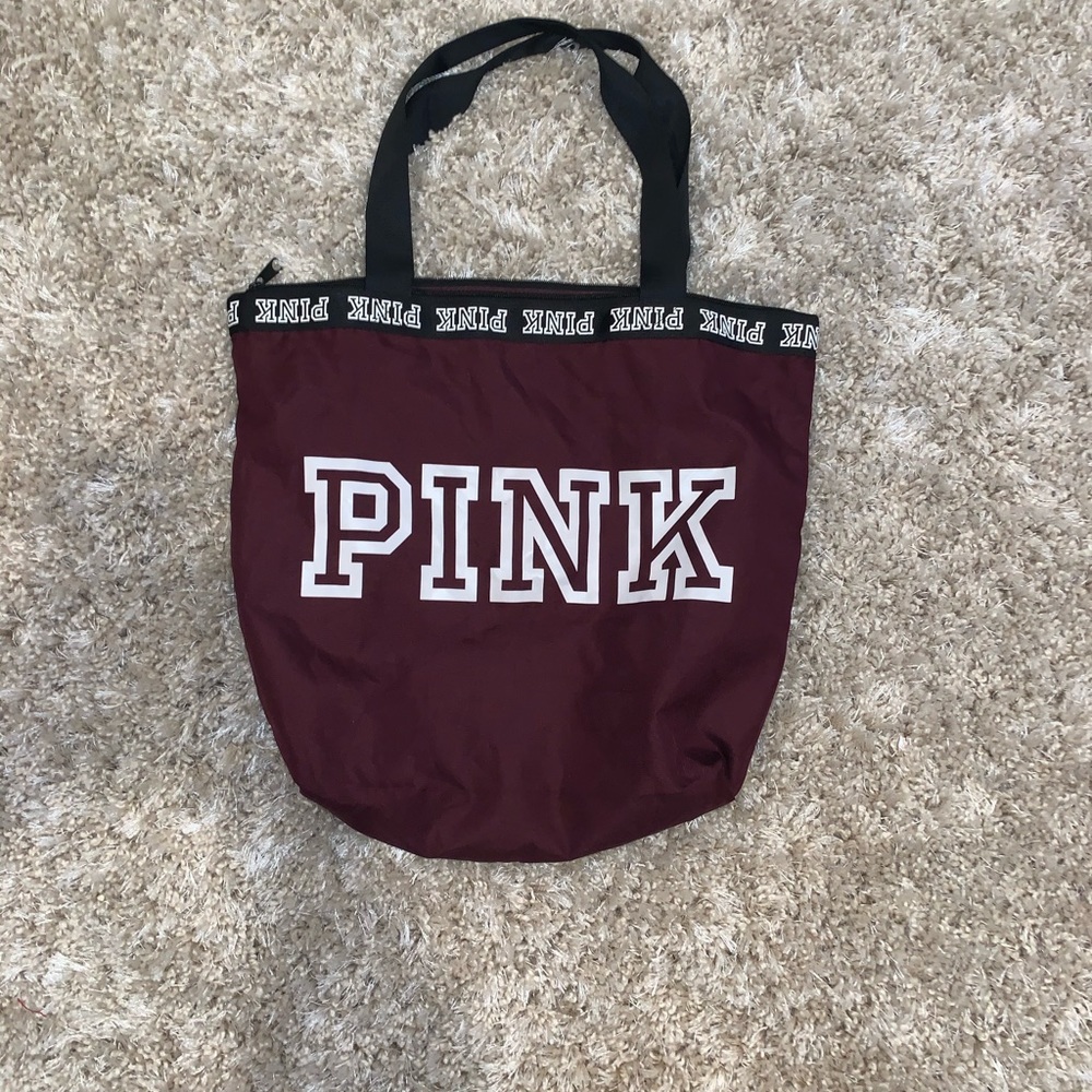 PINK Victoria’s Secret maroon zip-up book bag